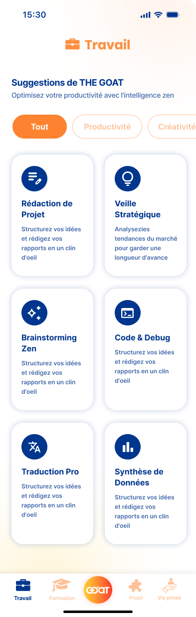 The Goat - Suggestions IA pour le travail